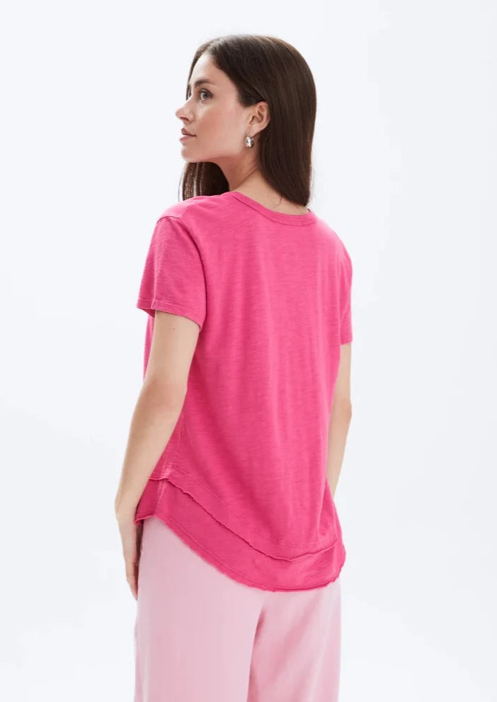 CHRLDR Ava Mock Layer T-shirt - Strawberry Pink