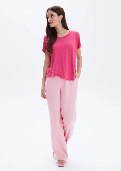 CHRLDR Ava Mock Layer T-shirt - Strawberry Pink