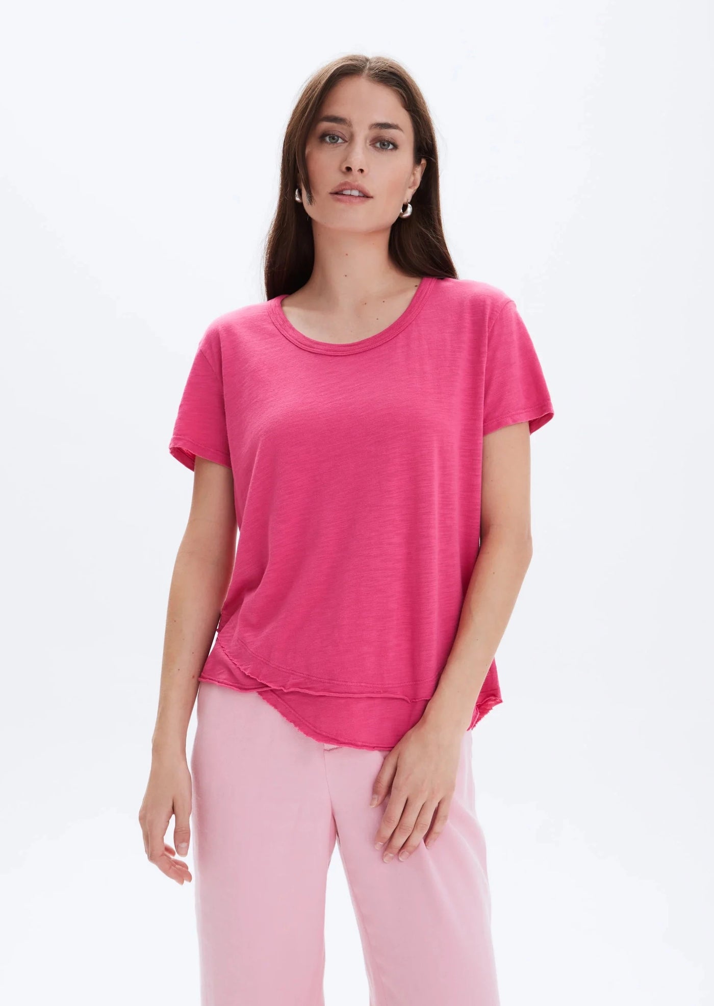 CHRLDR Ava Mock Layer T-shirt - Strawberry Pink
