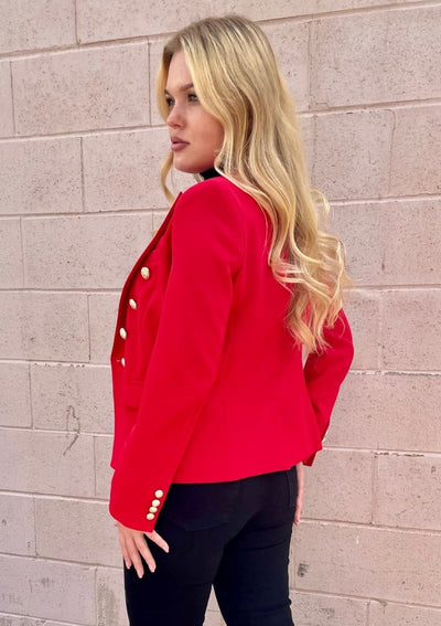 Generation Love Delilah Crepe Blazer - Red