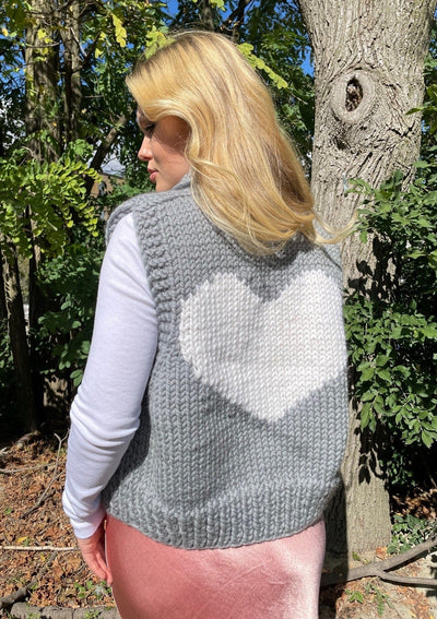 GOGO Short Heart Wool Vest - Grey