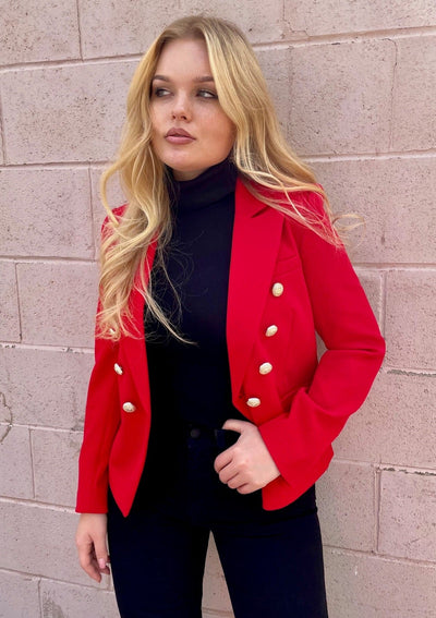Generation Love Delilah Crepe Blazer - Red