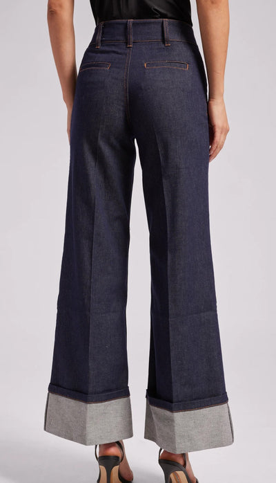Generation Love Raquel Sheen Denim Cuffed Pants - Dark Wash