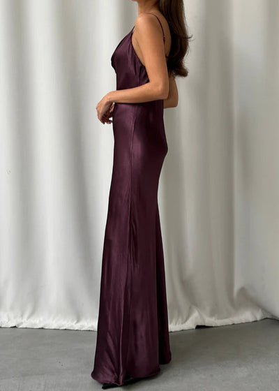 Charli Alena Satin Dress Burgundy