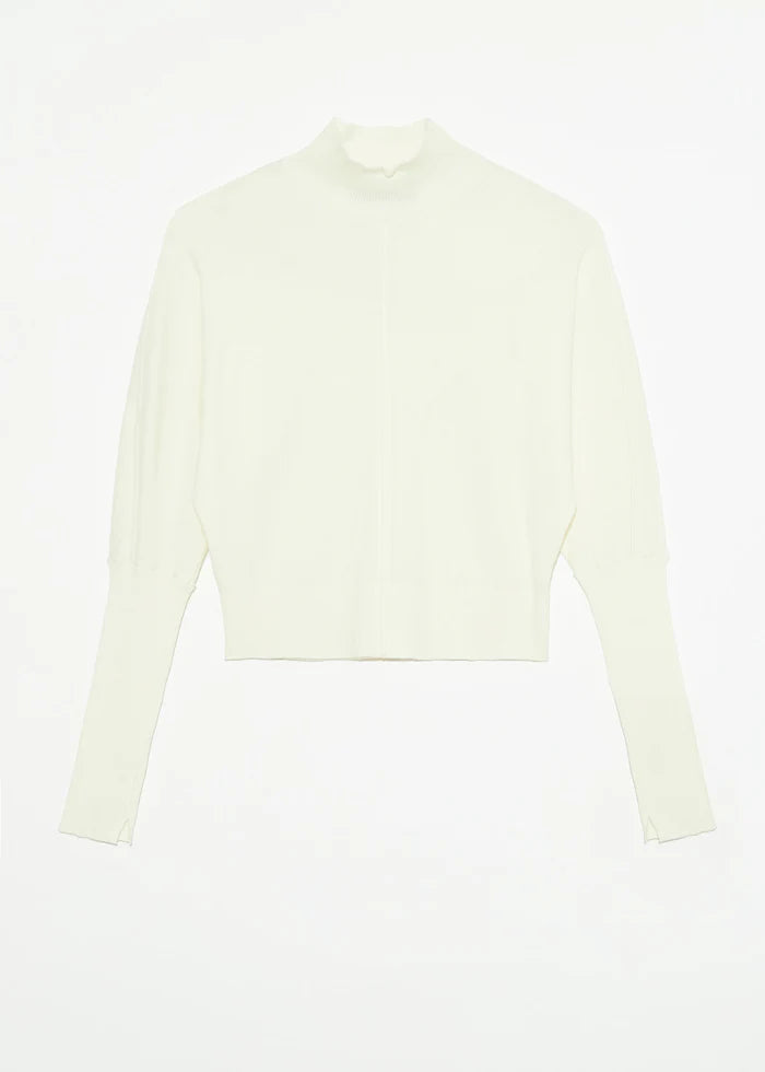 Deluc Mockneck Seam Detail Sweater Ivory
