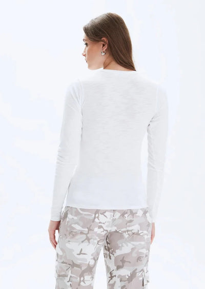 CHRLDR Kimmi L/S U-Neck Top - White