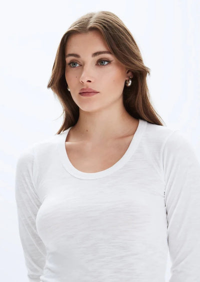 CHRLDR Kimmi L/S U-Neck Top - White