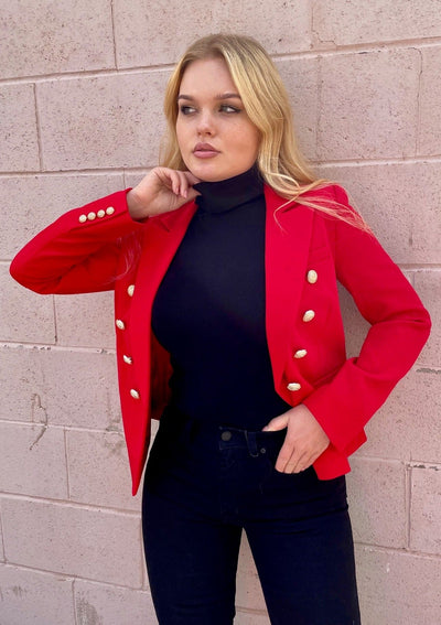 Generation Love Delilah Crepe Blazer - Red