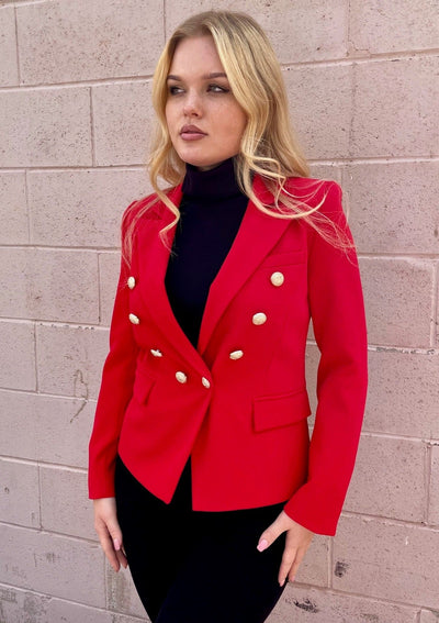 Generation Love Delilah Crepe Blazer - Red
