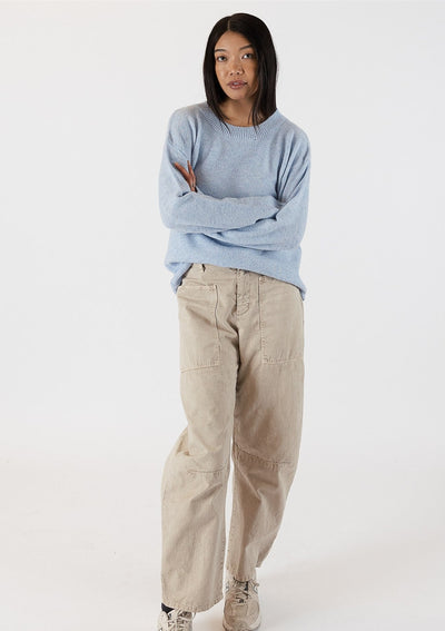 The Pink Door Eco Lightweight Crewneck Sweater - Baby Blue