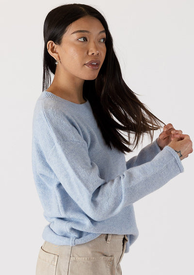 The Pink Door Eco Lightweight Crewneck Sweater - Baby Blue