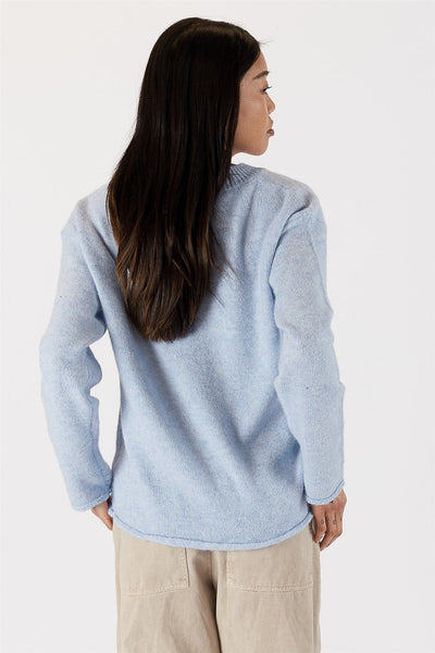 The Pink Door Eco Lightweight Crewneck Sweater - Baby Blue