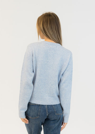 Lyla & Luxe Crystal Buttons Cardi Blue