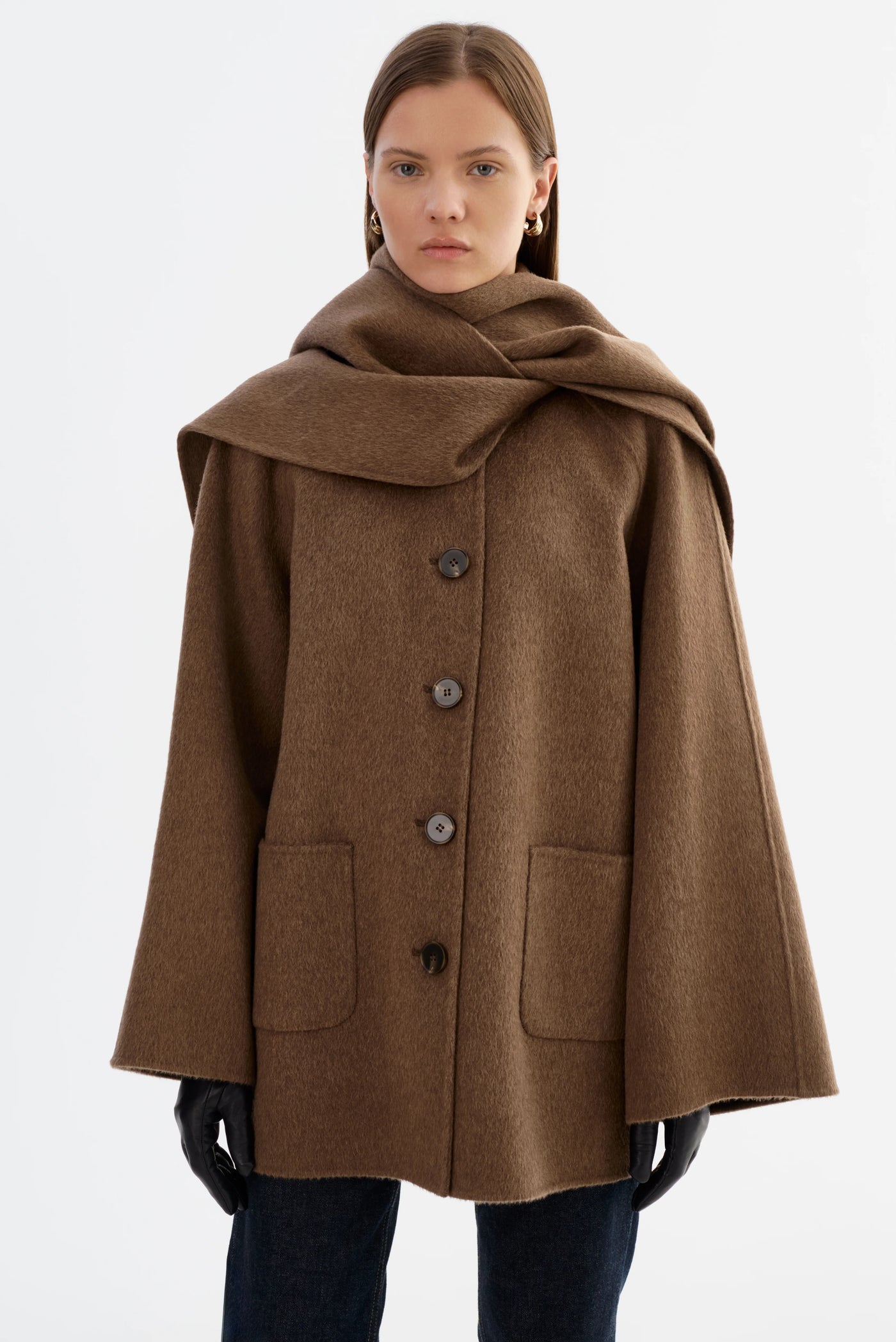 Lamarque Anca Coat Heather Brown