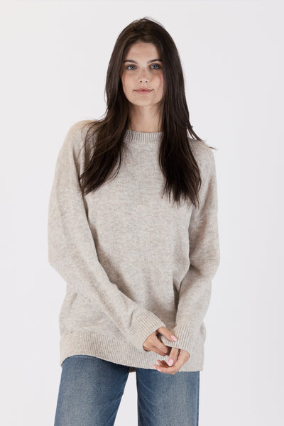 The Pink Door Eco Lightweight Long Sweater - Grey