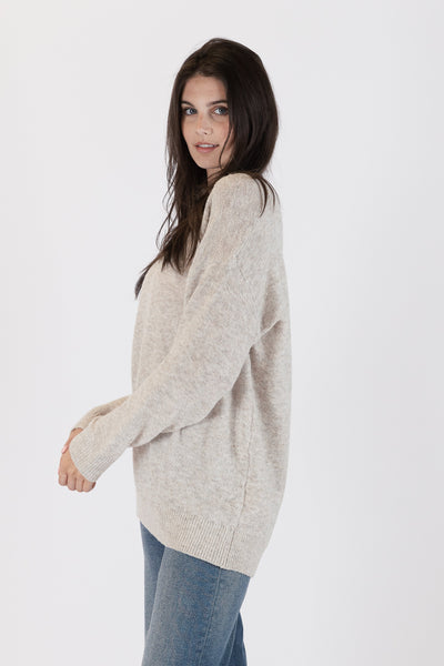 The Pink Door Eco Lightweight Long Sweater - Grey