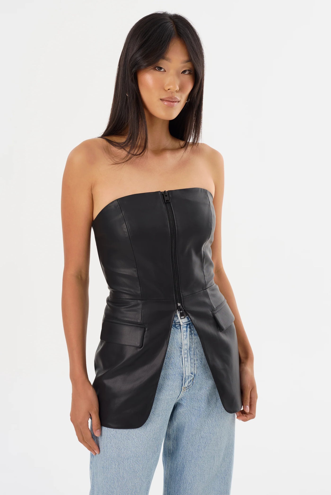 Leather bustier top outlet