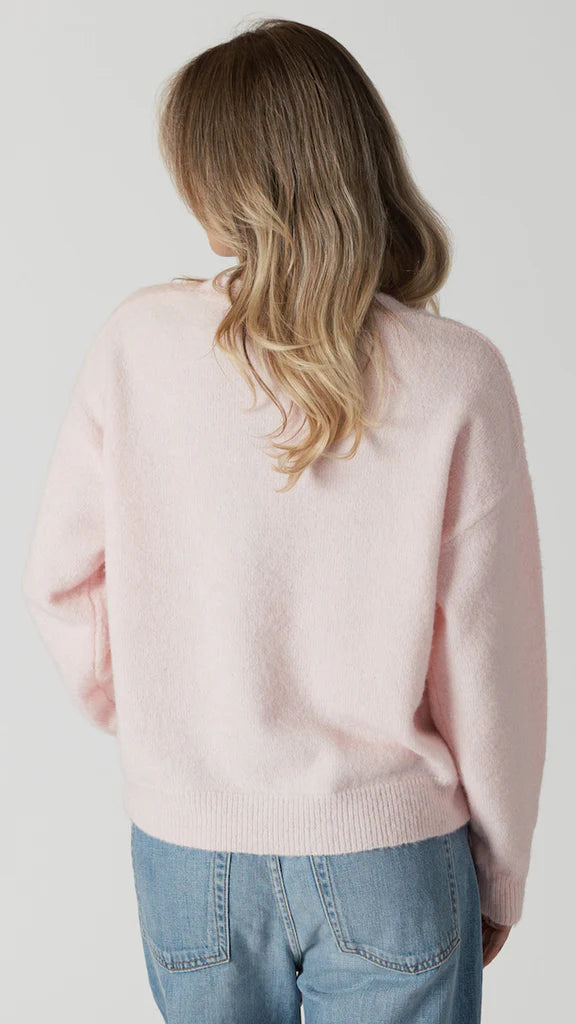 Lyla & Luxe Eco Crew Neck W/ Bows Sweater Soft Pink