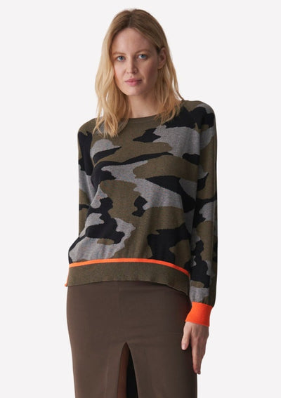 WISPR Camo Print Pop Sweater - Olive