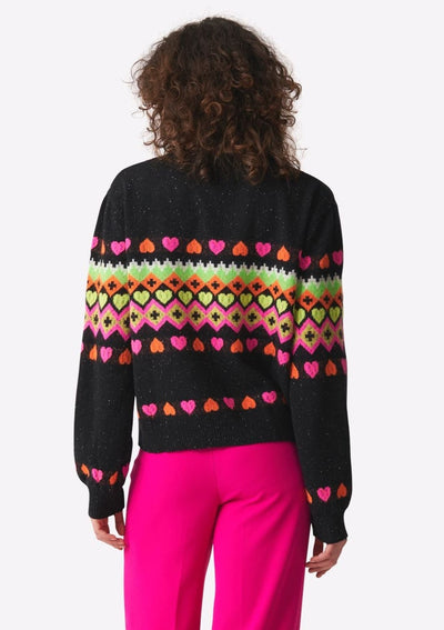Brodie Rainbow Fairisle Cashmere Sweater - Black/Multi