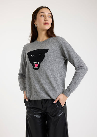 Brodie Pantha Jumper Cashmere Crewneck Sweater Grey
