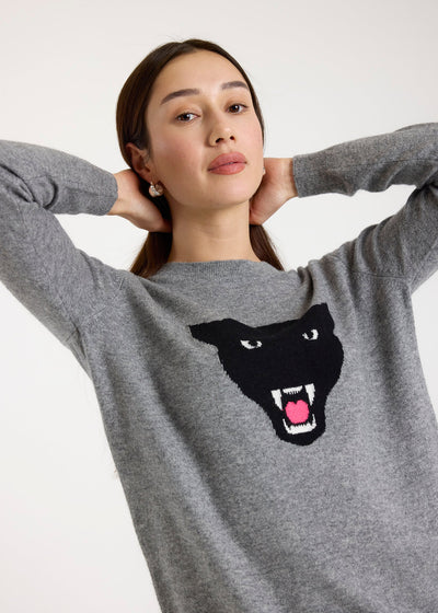 Brodie Pantha Jumper Cashmere Crewneck Sweater Grey