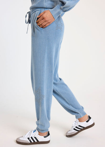 WISPR Ida Hot Fix Star Jogger Denim