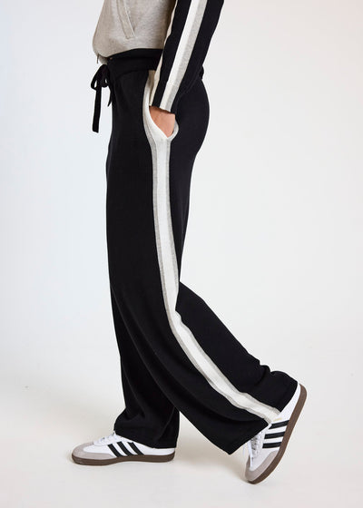 WISPR Valerie Stripe Wide Leg Pant Black/Ivory Dove
