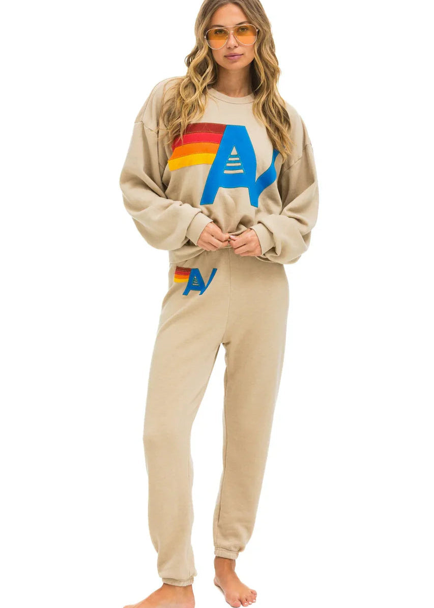 Aviator Nation Logo Crew Sweatshirt Sand
