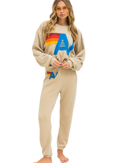 Aviator Nation Logo Crew Sweatshirt Sand