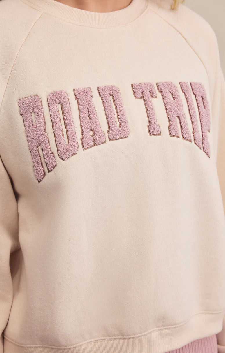 Z Supply Oversized Road Trip Crystal Sweatshirt