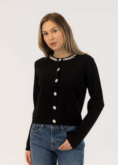 Lyla & Luxe Bowie Crystal Jacket Black