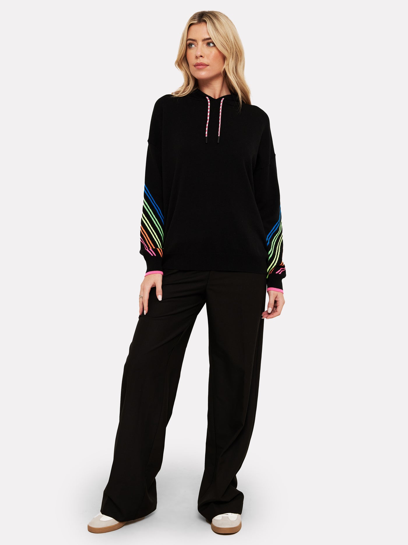 WISPR Sporty Stripe Hoodie Neon Pink/Neon Orange