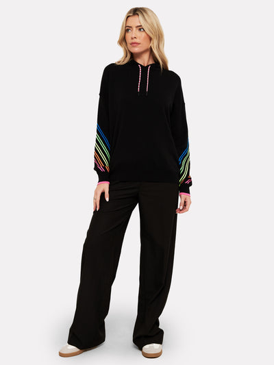 WISPR Sporty Stripe Hoodie Neon Pink/Neon Orange