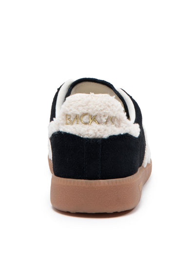 Back 70 Fur Beige Suede Black Sneakers