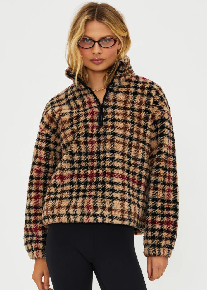 Beach Riot Leona Sherpa Midnight Houndstooth