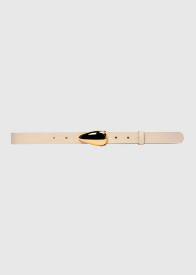 Black Suede Studio Bean Belt Gold Cream