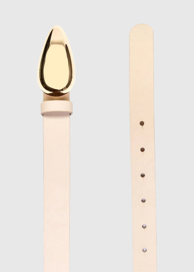 Black Suede Studio Bean Belt Gold Cream