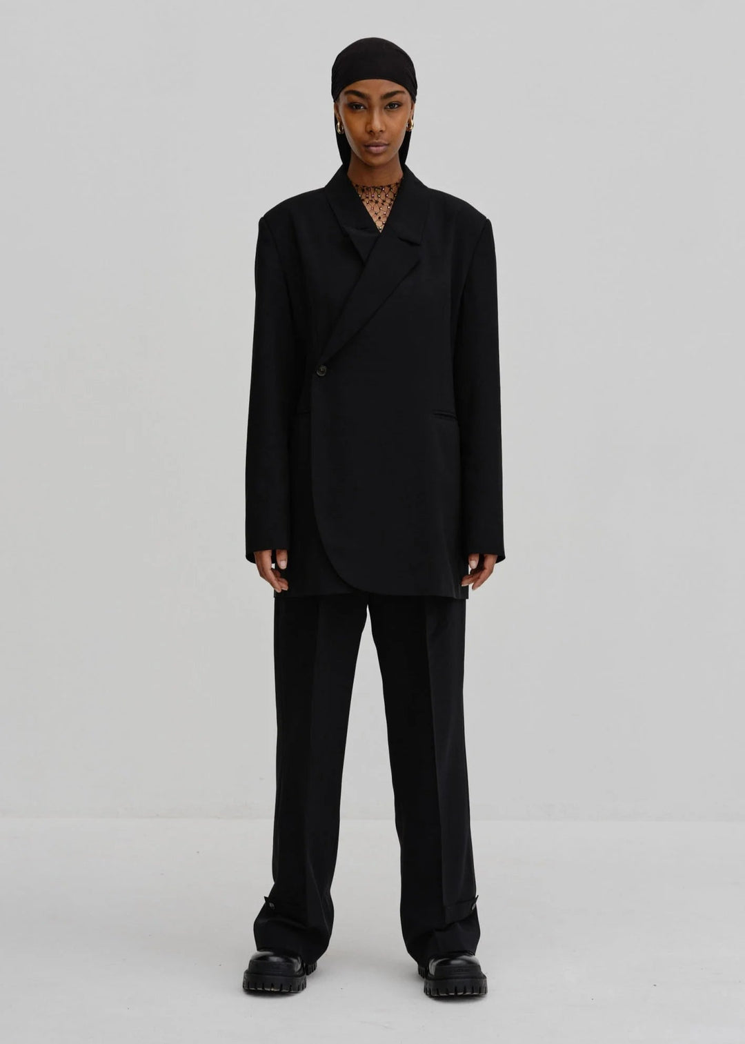 【PORTERNA】Brina Mohair Blazer Pamela Faux-Leather Blazer | Marciano