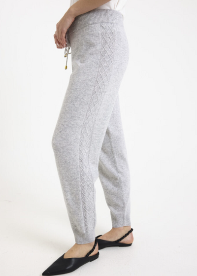 Brodie Luxe Cable Cashmere Jogger Super Grey