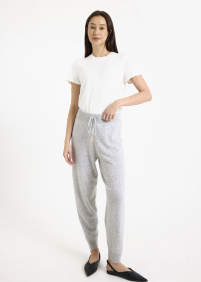 Brodie Luxe Cable Cashmere Jogger Super Grey