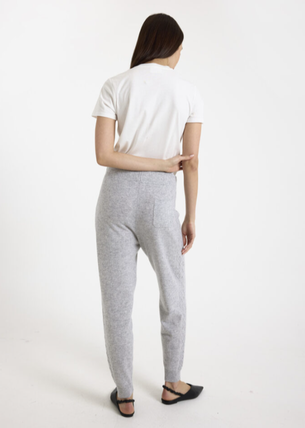 Brodie Luxe Cable Cashmere Jogger Super Grey