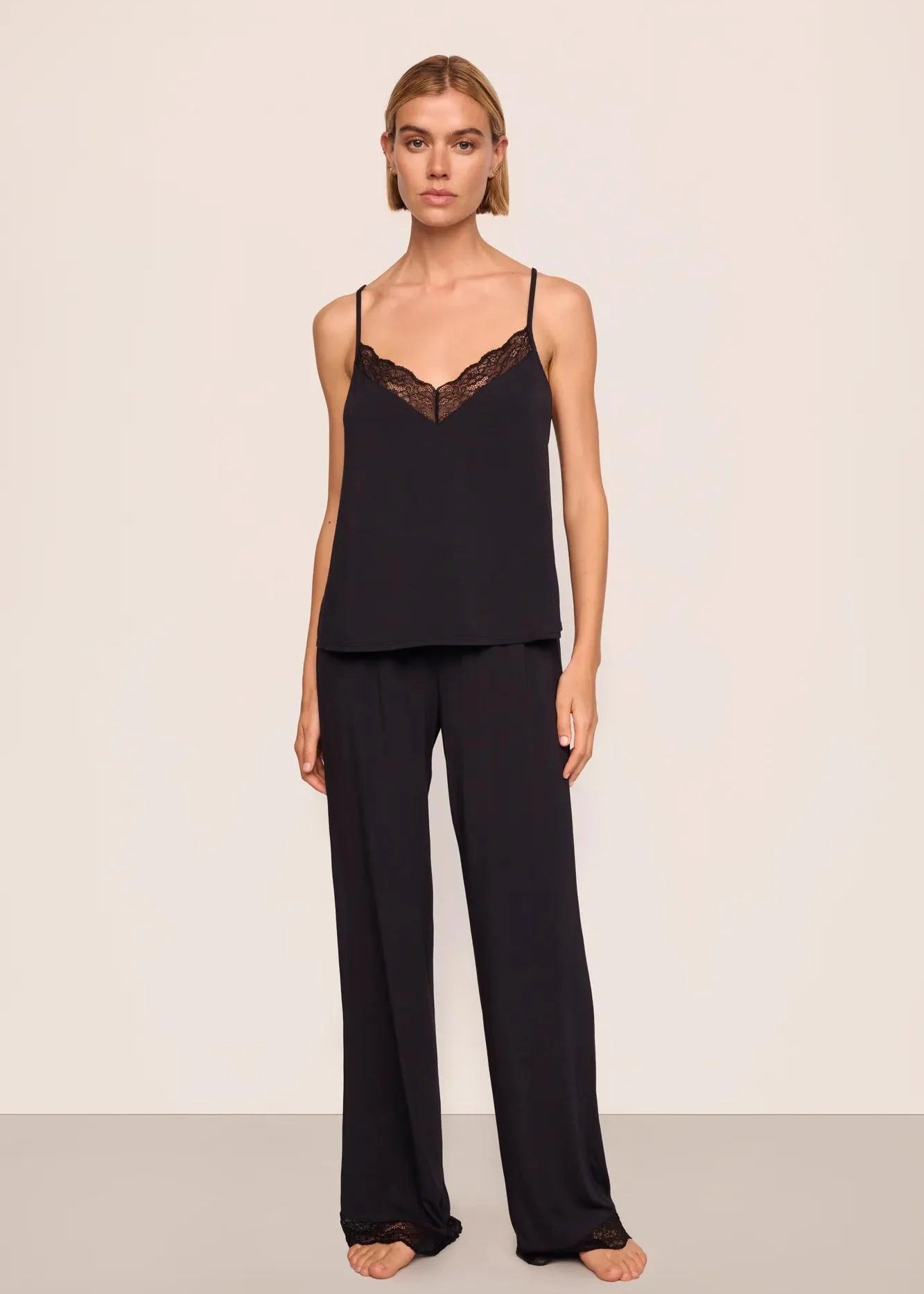 Eberjey Kari Cami & Pants Pj Set Black