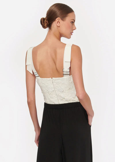 CAMI Paloma Wide Strap Lace Bodysuit - White