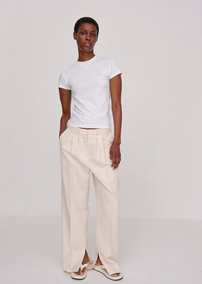 HERSKIND Rupert Textured Trousers - Cream