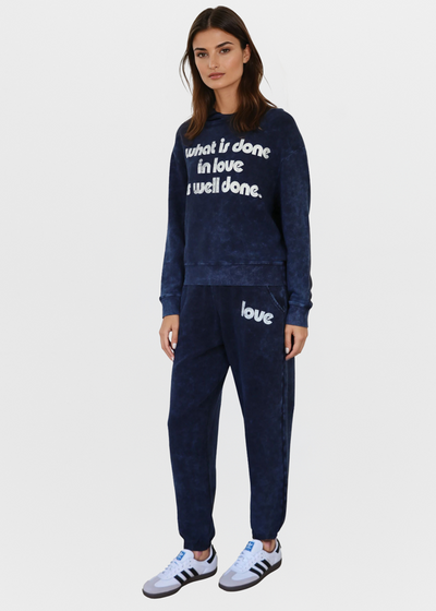 CHRDLR What Is Done P. E Sweatpants Jogging Sweatpents Indigo