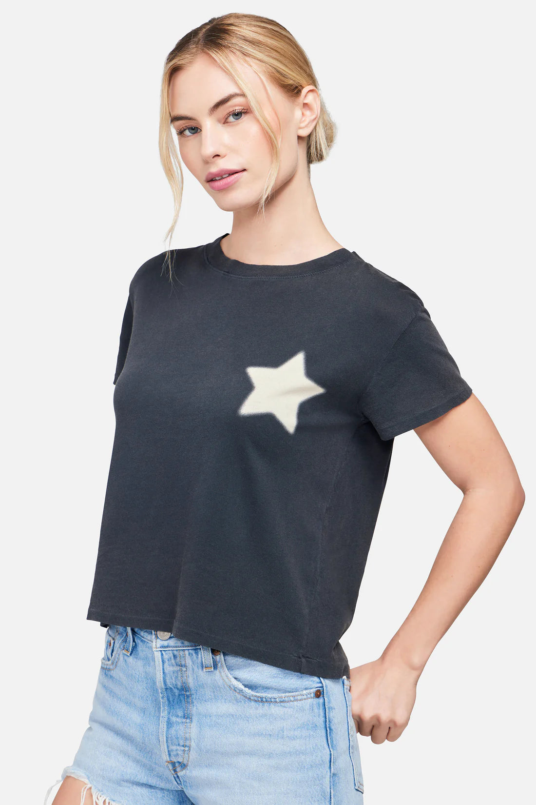 WILDFOX Blurred Star Charlie Top - Washed Black
