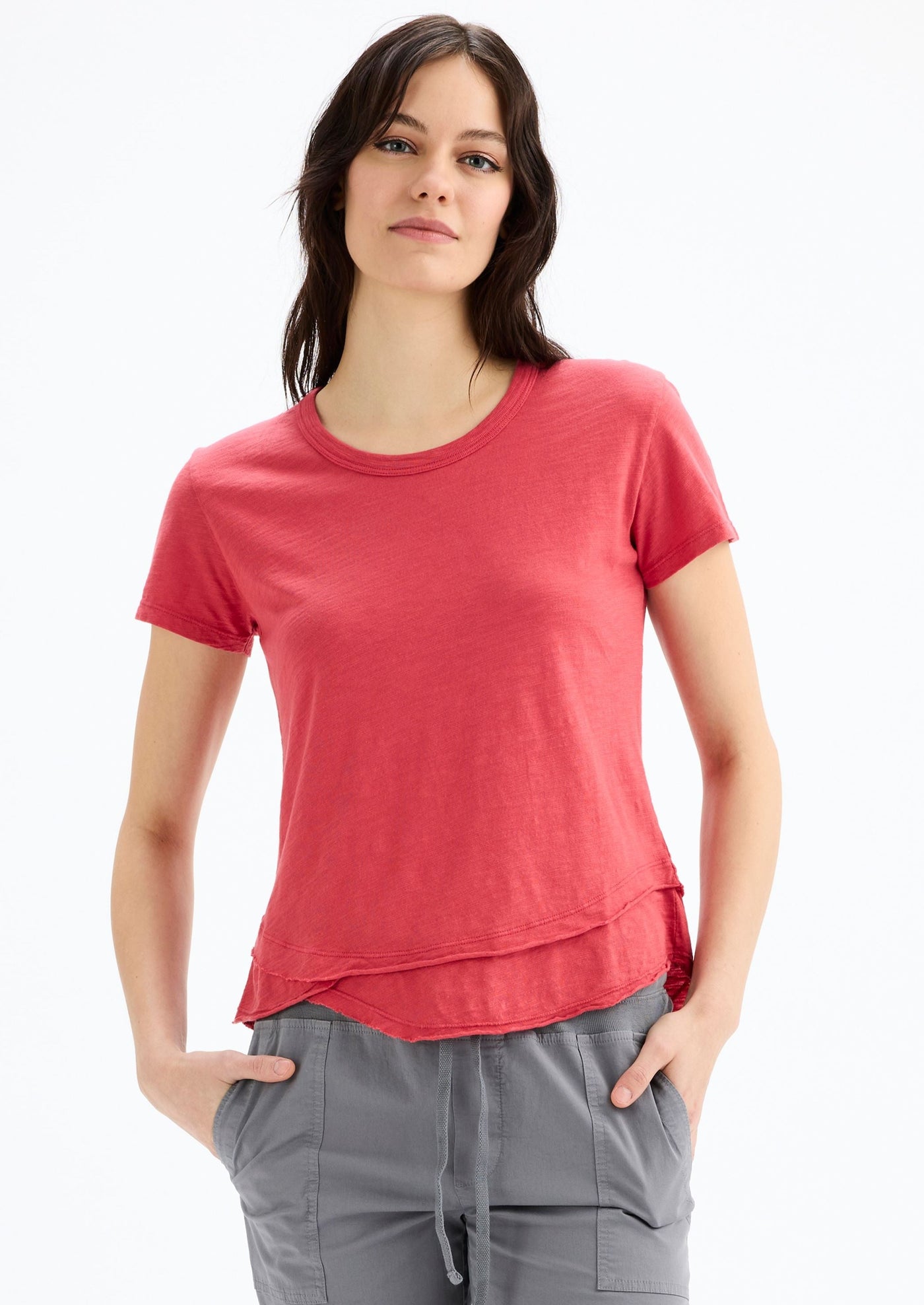 CHRLDR Ava Mock Layer T-shirt - Hibiscus