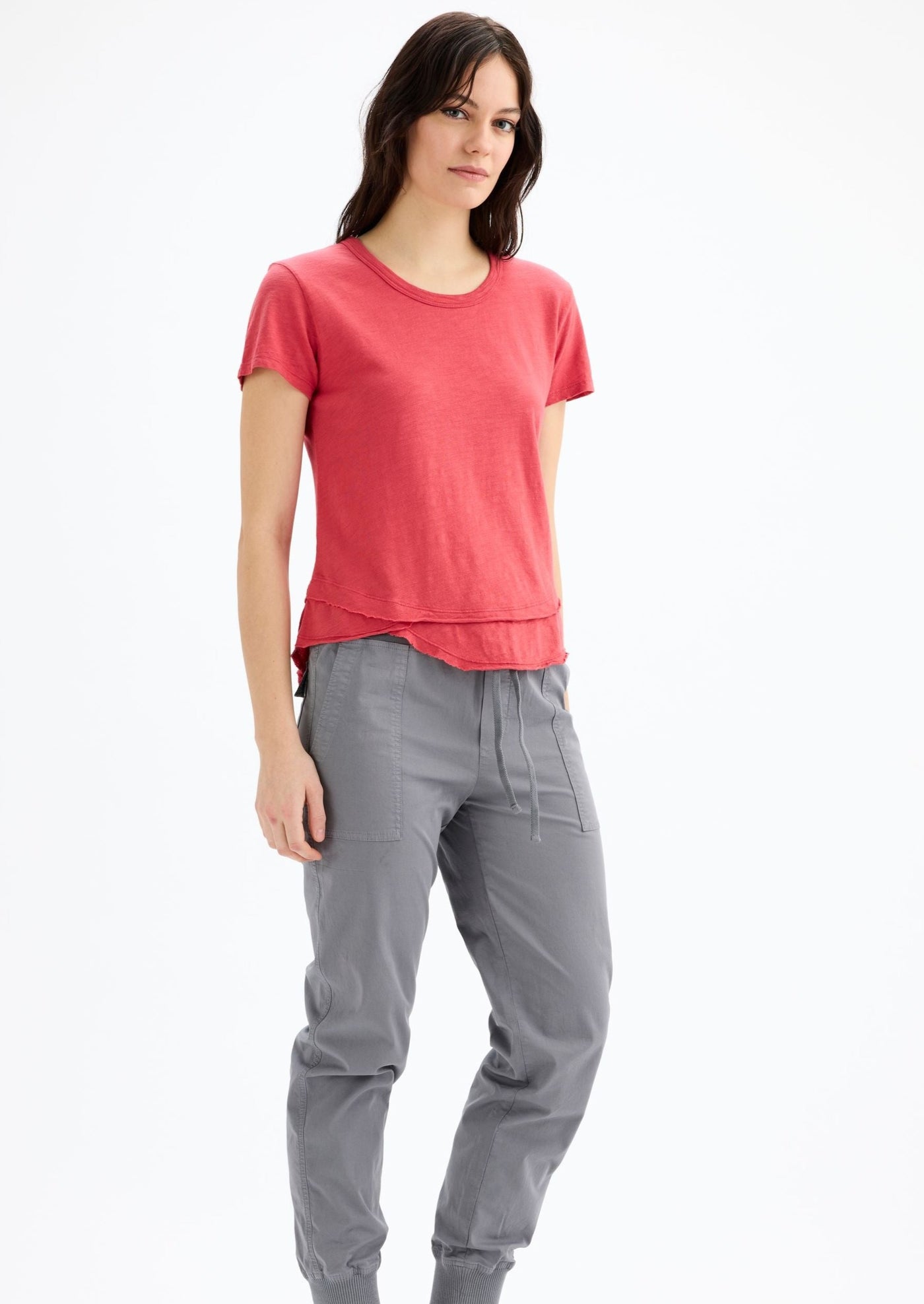 CHRLDR Ava Mock Layer T-shirt - Hibiscus