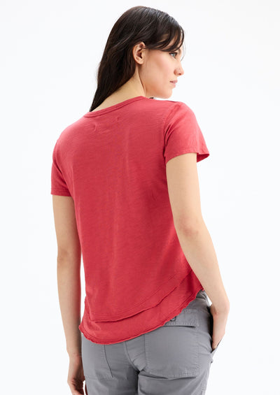 CHRLDR Ava Mock Layer T-shirt - Hibiscus